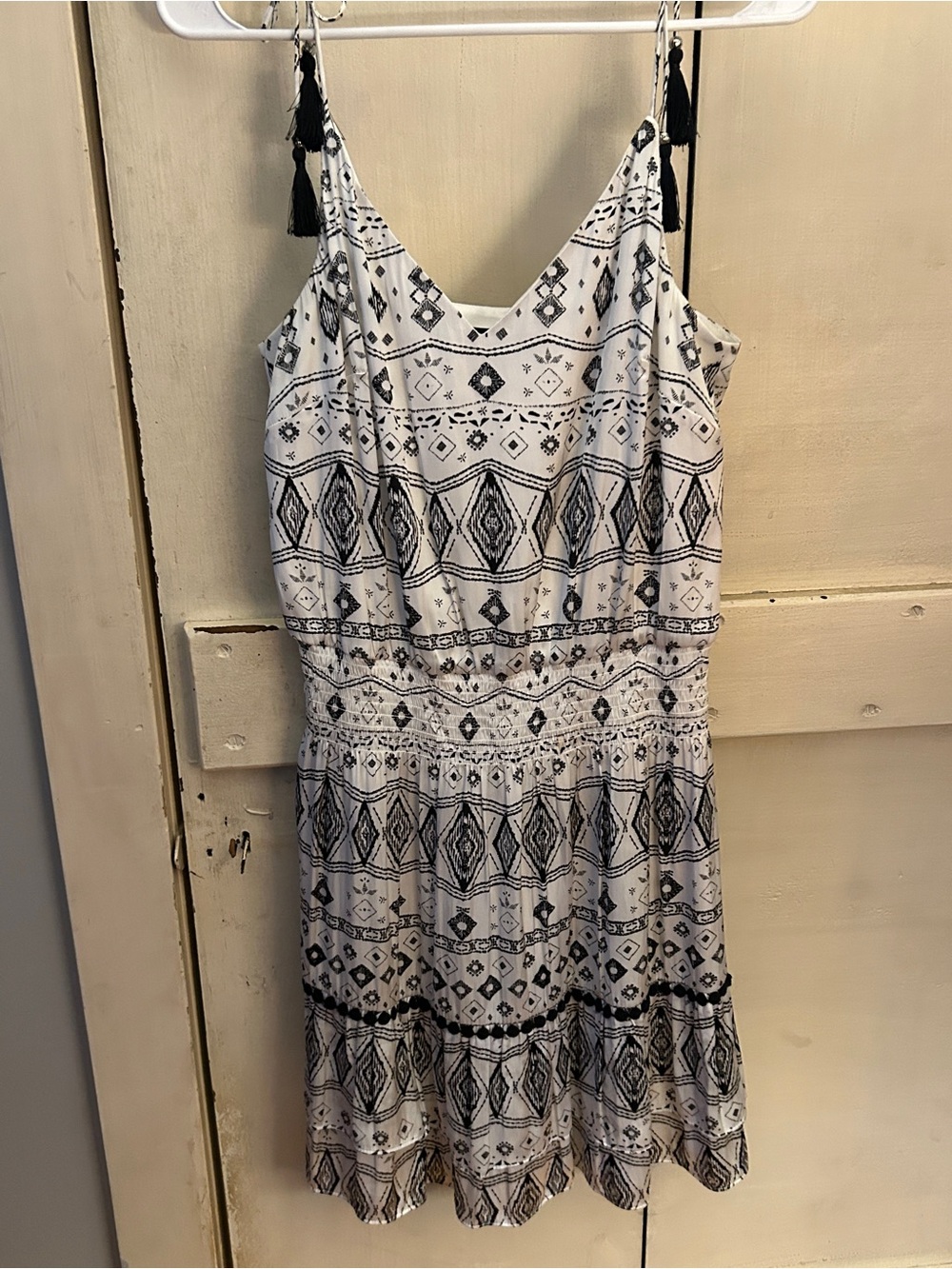 White House Black Market Black and White Printed Mini Dress